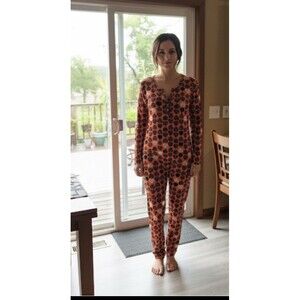 ShoSho Women’s Size Large Halloween Bodysuit One Piece Pajamas Pumpkin